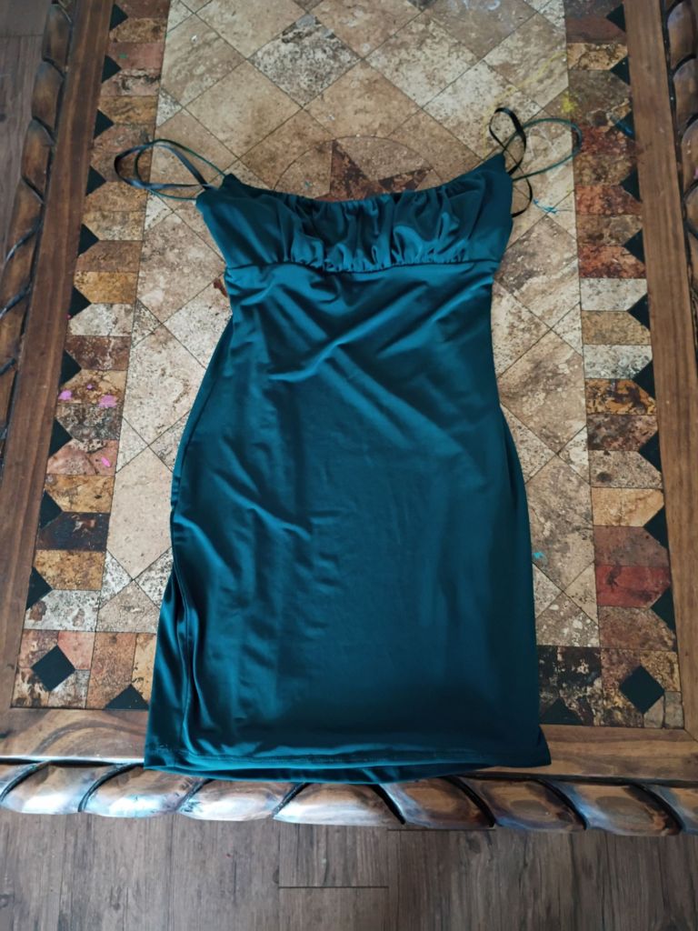 On sale Emerald green satin mini dress with adjustable straps #party #eveningwear
